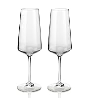 2 Autograph Crystal Champagne Flutes