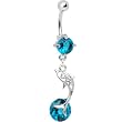 Leaping for Joy Dolphin Blue Cz Belly Ring