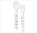 Fork Spoon Set Baby Cie Farm Animals: Les Animaux de la Ferme Melamine Colorful Dinnerware with wording