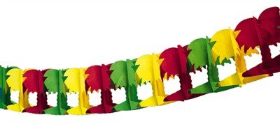 4 Meter Palmengirlande bunt Dekoration flammenhemmend