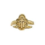 Alpa Omega Cross Ring 14K Yellow Gold