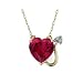 Lil Devil 18k Created Ruby Heart Pendant Necklace