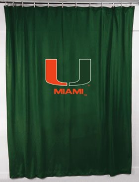 U of Miami Jersey Shower Curtain