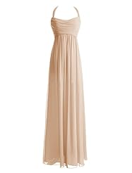 Backless Chiffon Halter Empire   Waistline Evening Dress/Bridesmaid Dress 