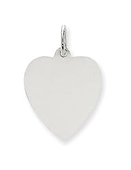 14k White Gold Plain .011 Gauge Engravable Heart Charm. Metal Wt- 0.91g