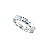 14K White Gold 1 ct. Princess Cut Diamond Eternity Wedding Band (Size-6)