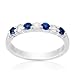 Imagine Designs Sapphire and Diamond Stackable Band 1/5ctw