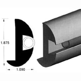 Taco VINYL RUB RAIL, BLACK 50' V11-2423BKA50-1 by 