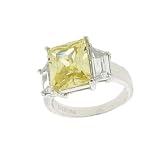 Sterling Silver 925 Yellow & Clear CZ Ring