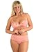 : Women's Satin and Lace Trim Bra and Thong Set, Plus Size