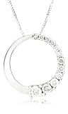 14k Choice of White or Yellow Gold Diamond Journey Half-Circle Pendant (1/2 cttw, H-I Color, I1-I2 Clarity)