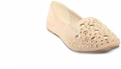 French Kiss Darla Ballerina Flat With Stones Beige 7