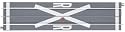 K-Line 21575 Superstreets 10? Straight RR Xing (2Pk)