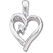 14k White Gold Diamond Heart Pendant (.02 ct. tw. H color I1 clarity)