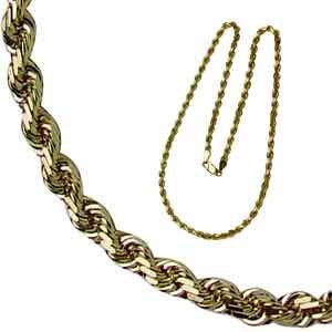 14Kt Yellow Gold Diminutive Wave Rope Chain