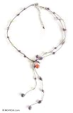 Amethyst and garnet necklace, 'Gem Rave' 0.4 W 18.9 L