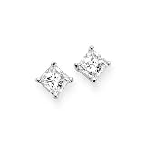 0.91 ct. F - VS2 Princess Cut Diamond Earring Studs