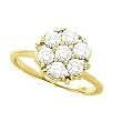 14K Two-Tone Gold Diamond Cluster Ring - 1.00 Ct.