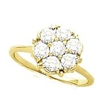 PRE-HOLIDAY SALE!!! 10% OFF 14K Two-Tone Gold Diamond Cluster Ring - 1.00 Ct.