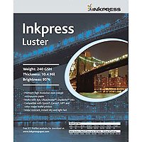 Inkpress Luster Premium Single Sided Bright Resin Coated Photograde Inkjet Paper, 10.4mil., 240gsm., 13" x 19", 250 Sheets