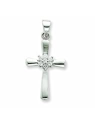 14K White Gold Diamond Cross Mounting
