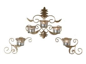 Set of 3 Golden Sconces