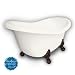 American Bath Factory B1-1600-BB-DM3-M2-15-OC-C1-LH Princess Slipper Clawfoot Bathtub in Bisque, Bal