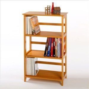 Winsome Wood 4-Tier Bookshelf, Honey