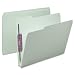 Smead Pressboard File Folders with SafeSHIELD Fasteners, Letter Size, 1/3 Cut Tab, Two Fasteners, 2 Inch Expansion, Gray/Green, 25 Per Box, (14934)