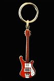 Electric Bass Guitar Key Chain - Red - B001J22UGU