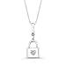 Victoria Kay Sterling Silver Heart Lock Pendant with Diamond Accent, 18