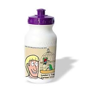 Londons Times Funny Society Cartoons - Miner Birds - Water Bottles by 