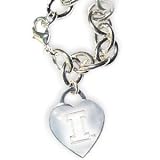 Illinois Fighting Illini Heart Charm Chain Bracelet