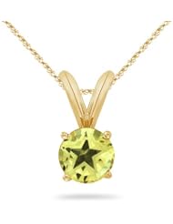 2.95 Cts of 9 mm AA Texas Star Lemon Citrine Solitaire Pendant in 14K Yellow Gold