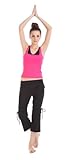 Yoga Slim fitting Sportswear clothing suits 2sets(Mixed colors casual Yoga vest+Cropped Yoga Pants) (M 150~160CM >=48KG, Pink+Black) Yoga Slim fitting Sportswear clothing suits 2sets(Mixed colors casual Yoga vest+Cropped Yoga Pants) (M 150~160CM >=48KG, Pink+Black)