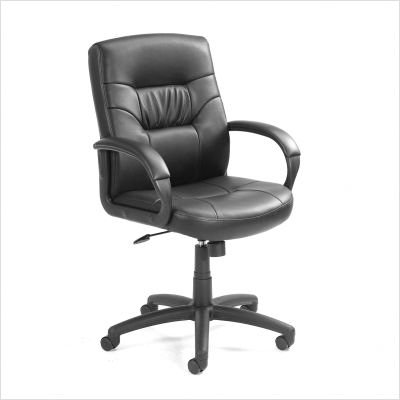 Boss Executive Leatherplus Mid Back Chair with Padded Arm Rests