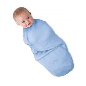 Kiddopotamus SwaddleMe Cotton Knit Adjustable Infant Wrap (Blue - Large)