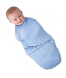 Kiddopotamus SwaddleMe Cotton Knit Adjustable Infant Wrap (Blue - Large)