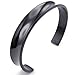 KONOV Mens Womens Stainless Steel Bracelet, Cuff Bang, Black