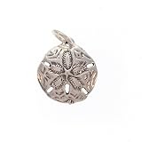 Sterling Silver Charm Sand Dollar Christian Ocean 16mm