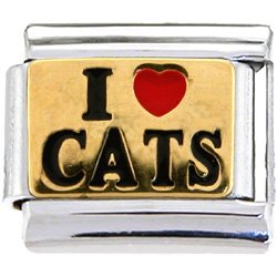 I Love Cats Italian Charm
