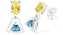 Oval Trillion Cut Citrine London Blue Topaz Drop Earrings Sterling Silver