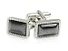 Unforgettable Charcoal Gray Cateye Cufflinks Framed in Silver with Presentation Box