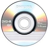 40pcs Philips Mini DVD-R 4X 1.4GB/8cm Blank Media Cake Box For Camcorder With Free 40 Mini Paper Sleeves