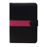 CaseCrown Mod Flip Genuine Leather Amazon Kindle 2 / Kindle International Organizer Case (Black/Fuschia)