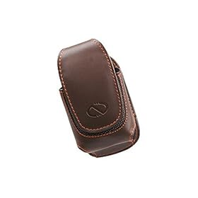 Naztech Ultima Coffee Brown Leather Case for Most Flip Phones