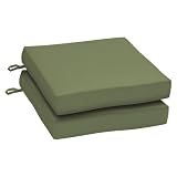 Outdoor Patio Hampton Green Solid Conversation/Deep Seating Chair Cushion Set of 2