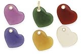 14k Gold, Diamond & Multi-Colored Jade Heart 6 Pendant Set (0.02ctw)