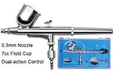 0.3 mm Dual Action Airbrush Kit w/ Air Compressor Golden