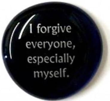 I Forgive Everyone, Especially Myself. Colored Glass Affirmation Imprinted Word Stones